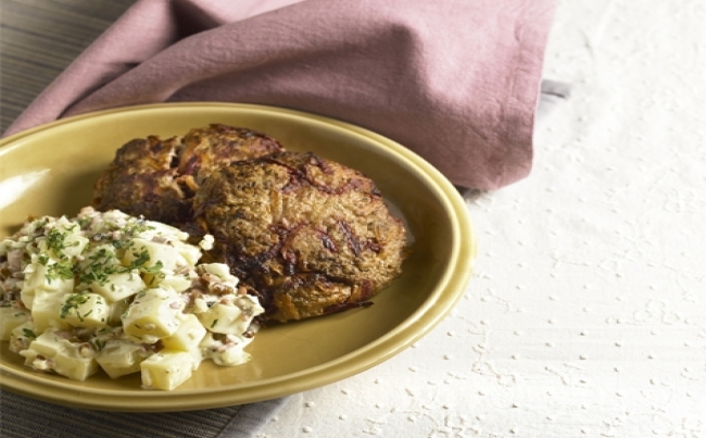 Hamburguesas especiales con ensalada de papa